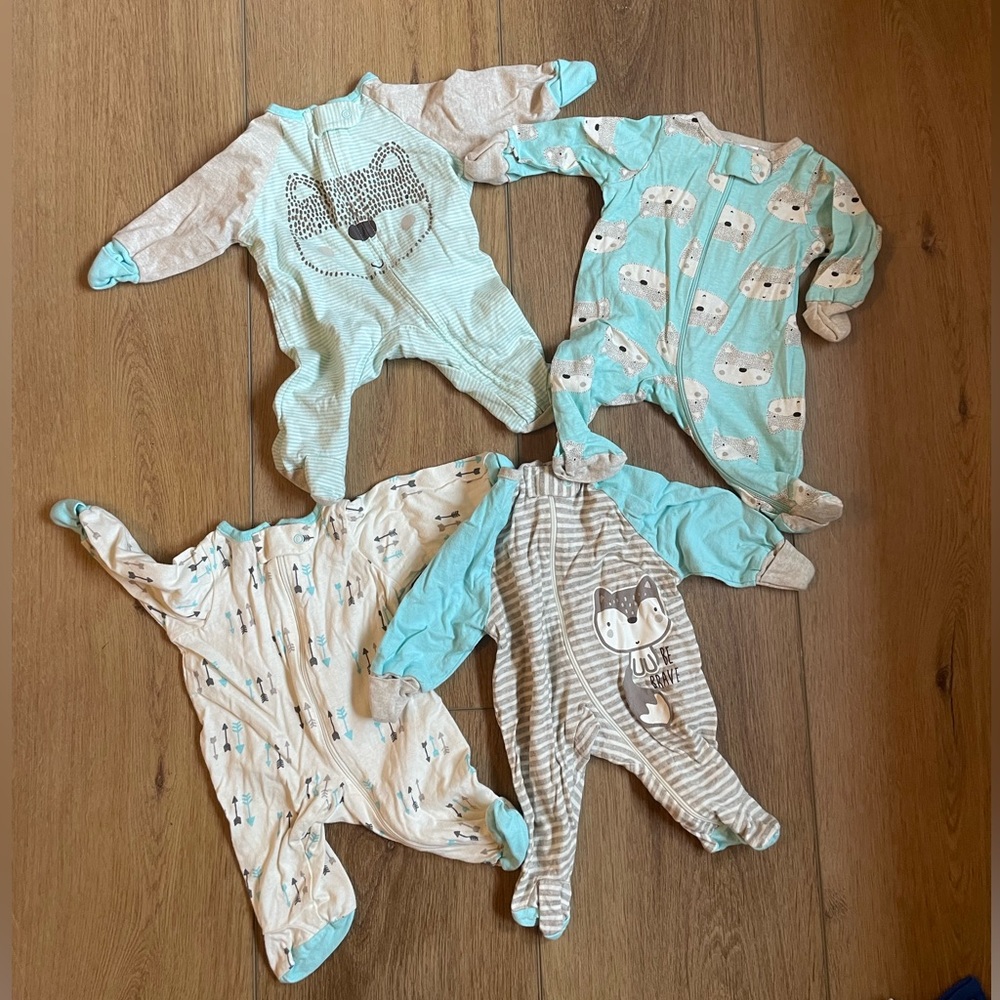 Preemie Boys Gerber’s Footed Pajamas